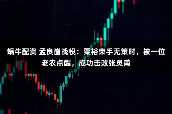 蜗牛配资 孟良崮战役：粟裕束手无策时，被一位老农点醒，成功击败张灵甫